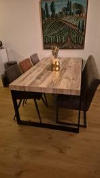 Moderne Eethoek met 3 Stoelen en Bank (eettafel), Huis en Inrichting, Tafels | Eettafels, Ophalen, 100 tot 150 cm, Vijf personen of meer