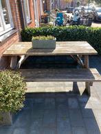 Hardhouten picknicktafel!, Ophalen, Zo goed als nieuw, Rechthoekig, Hout