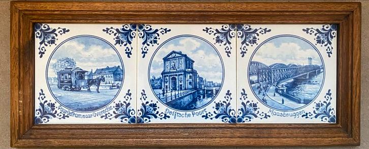 Delftsblauw Tegeltableau Rotterdam, Antiek en Kunst, Antiek | Wandborden en Tegels, Ophalen of Verzenden
