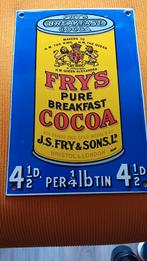 Metalen reclame bord Fry's Cocoa, Ophalen of Verzenden, Nieuw, Reclamebord
