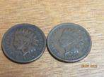 No 308- 2x USA 1 cent Indean Head Coins 1887-1906, Ophalen of Verzenden, Midden-Amerika, Losse munt