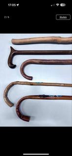 5X Antieke Antieke wandelstok - wandelstokken hout houten, Ophalen of Verzenden, Zo goed als nieuw, H, H
