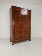 Prachtige Engelse Art Deco Burr Walnut Kledingkast, Antiek en Kunst, Ophalen