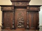 Antiek eiken dressoir met houtsnijwerk – Sint Joris & draak, Ophalen