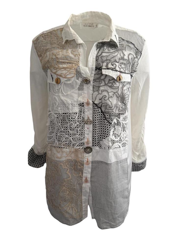 Elisa Cavaletti blouse L, Kleding | Dames, Blouses en Tunieken, Zo goed als nieuw, Maat 42/44 (L), Wit, Ophalen of Verzenden