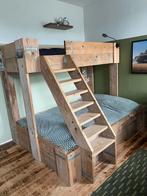 Steigerhouten Stapelbed 3 pers. + Matrassen, Kinderen en Baby's, Kinderkamer | Stapelbedden en Hoogslapers, Ophalen of Verzenden