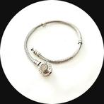 Pandora 17 cm Armband pave goud sluiting 590741CZ / bedels, Gebruikt, Ophalen of Verzenden, Goud, Zilver