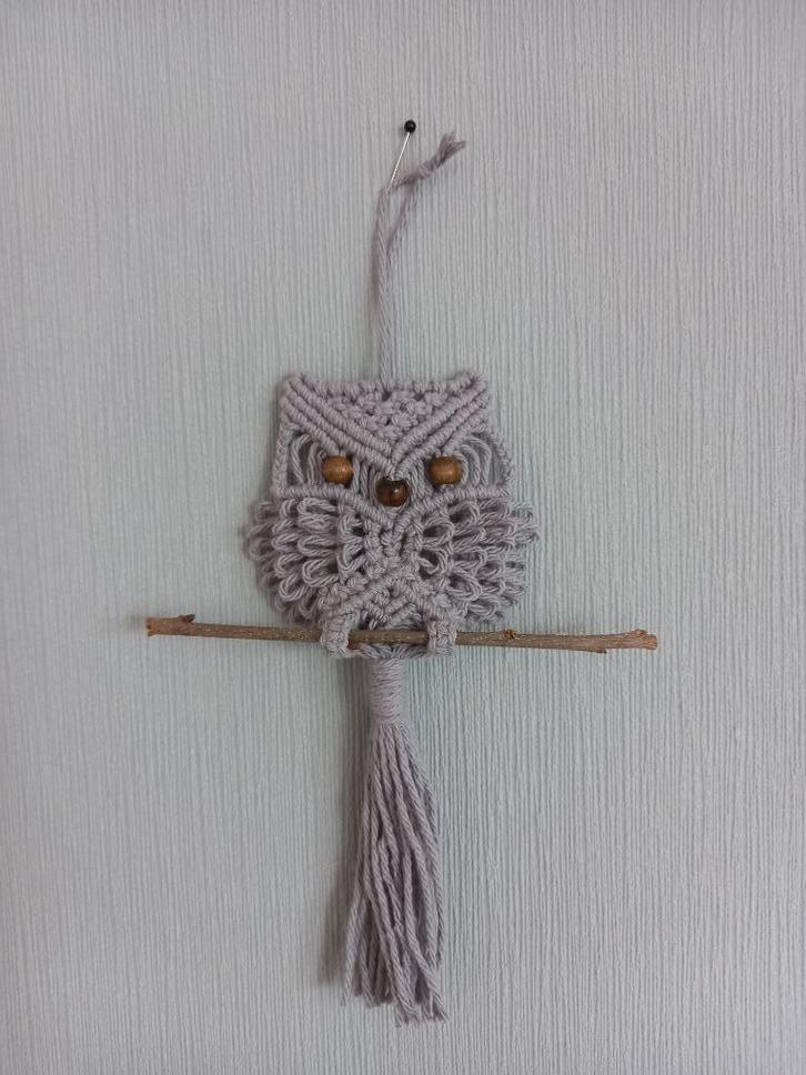 Macramé uil 7, Huis en Inrichting, Woonaccessoires | Wanddecoraties, Nieuw, Ophalen