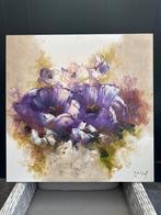 Klassiek Schilderij Paarse Bloemen, Antiek en Kunst, Ophalen