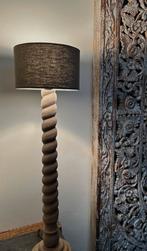 Hout gedraaide wokkel lampenvoet zonder de kap, Ophalen of Verzenden