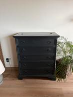 Oud kastje zwart geschilderd, Ophalen, Gebruikt, 100 tot 150 cm, 5 laden of meer