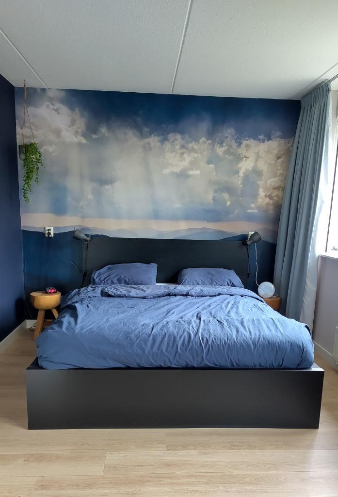 Ikea Malm Bed Inc Lattenbodem 160x200, Huis en Inrichting, Slaapkamer | Bedden, Gebruikt, Tweepersoons, 160 cm, 200 cm, Hout, Zwart