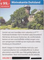 Minivakantie Duitsland €99,- per persoon Postcodeloterij bon, Tickets en Kaartjes, Drie personen of meer, 2 overnachtingen