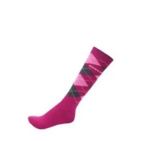 Horka Paardrijsokken Riding Check Fuchia, Dieren en Toebehoren, Paardrijkleding, Nieuw, Dames, Kinderen, Schoeisel, Overige soorten