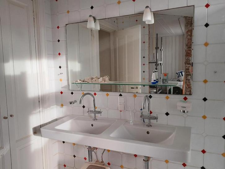 Complete Dubbele Wastafeel met accessoires, Huis en Inrichting, Badkamer | Complete badkamers, Zo goed als nieuw, Ophalen