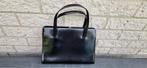 Handtas zwart leer vintage jaren 50, 30x21cm, Ophalen of Verzenden, Gebruikt, Zwart, Handtas