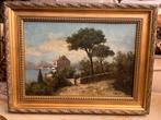 Prachtig antiek olieverf landschap schilderij, Ophalen of Verzenden
