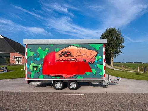 Schaftwagen schaftkeet bouwkeet snelverkeer met toilet / wc, Auto diversen, Aanhangers en Bagagewagens, Gebruikt, Ophalen