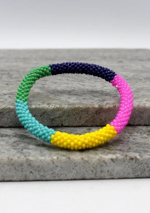 Glaskralen armband - meerkleurig - RB212, Sieraden, Tassen en Uiterlijk, Armbanden, Nieuw, Overige materialen, Overige kleuren