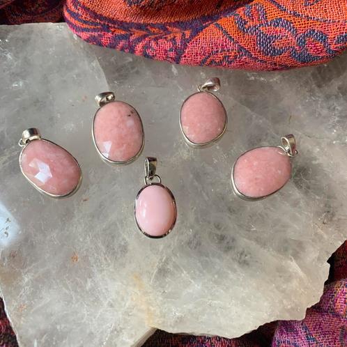 Opaal Andes hanger geluk beschermt vreugde liefde magie SALE, Sieraden, Tassen en Uiterlijk, Kettingen, Nieuw, Zilver, Roze, Met edelsteen