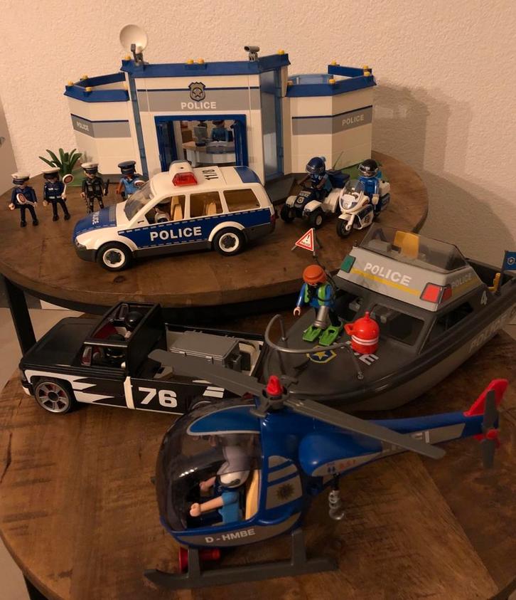 Playmobil Politie Set - totaal 8 sets oa Bureau, Auto, Boot, Kinderen en Baby's, Speelgoed | Playmobil, Zo goed als nieuw, Ophalen of Verzenden