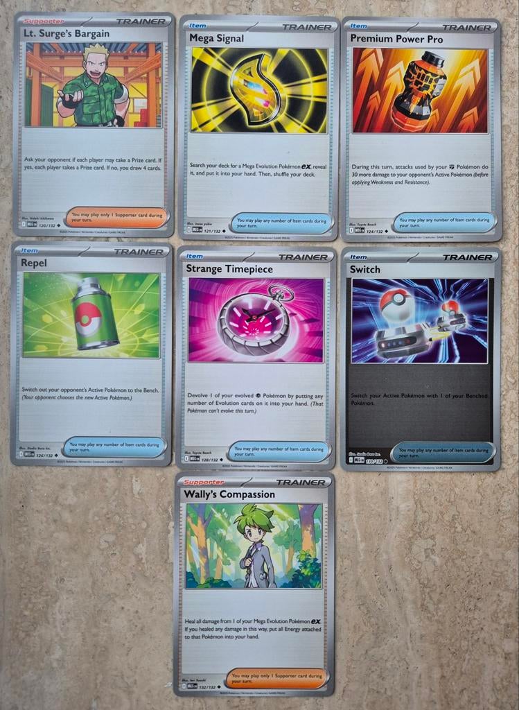 Pokemon kaarten MEG 5x 121 tm 132, Ophalen of Verzenden, Zo goed als nieuw, Meerdere kaarten