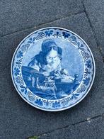 Delfts Holland Bord - De Kantwerkster, Ophalen of Verzenden