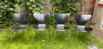 Fritz Hansen vlinderstoelen, Huis en Inrichting, Stoelen, Ophalen, Gebruikt, Zwart, Vier