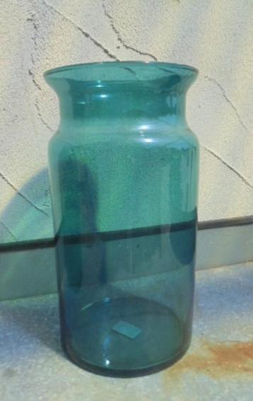 VAAS GLAS MELKBUS TURQUOISE 29 CM DIA 16 CM NIEUW  beschikbaar voor biedingen