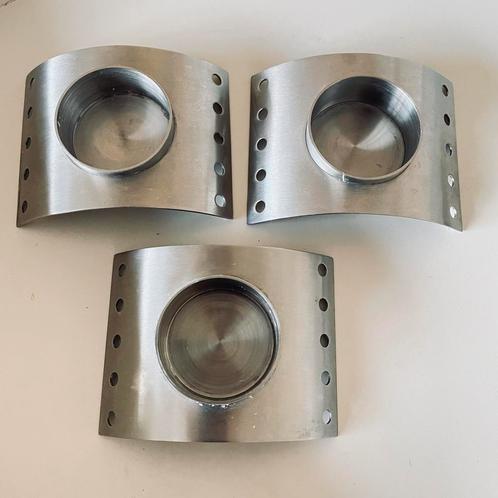 3 stuks Zack design steakke metalen waxinelichthouders, Huis en Inrichting, Woonaccessoires | Kandelaars en Kaarsen, Zo goed als nieuw