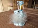Zeldzame Vintage Poes Beeld Parelmoer Met Make Up Kwasten, Verzamelen, Beelden en Beeldjes, Verzenden, Zo goed als nieuw, Dier