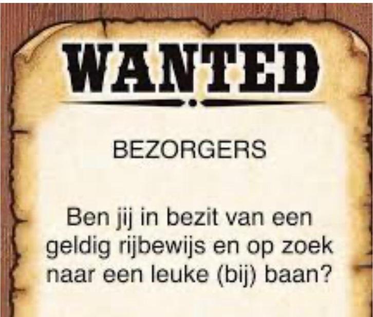 Bezorgers gezocht, Vacatures, Vacatures | Chauffeurs, Overige niveaus, Starter, Overige vormen, Geschikt als bijbaan, Variabele uren