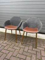 Eettafel stoelen meubel leer alcantara bruin antraciet set, Ophalen, Bruin, Leer