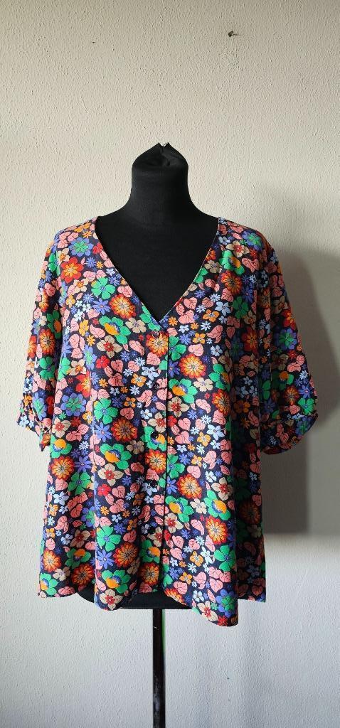 kleurrijke bloemen blouse van Seidensticker maat 44 (3825), Kleding | Dames, Grote Maten, Blouse of Tuniek, Overige kleuren, Ophalen of Verzenden
