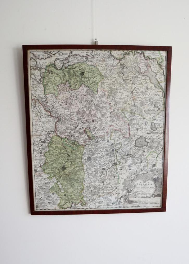 Antieke landkaart Brabant Johan Baptist Homann 1720, Boeken, Atlassen en Landkaarten, Gelezen, Landkaart, Nederland, Voor 1800