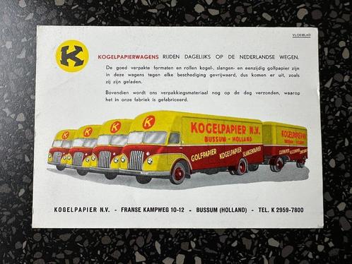 Kogelpapierwagens Bussum vloeiblad. Vloeiblad kogelpapier., Verzamelen, Merken en Reclamevoorwerpen, Gebruikt, Overige typen, Ophalen of Verzenden