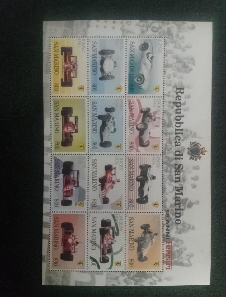 San Marino Ferrari Postzegels, Postzegels en Munten, Postzegels | Volle albums en Verzamelingen, Buitenland, Ophalen of Verzenden