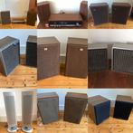 Seventies houtnerf boxen luidsprekers jaren 70 zeventig box, Audio, Tv en Foto, Luidsprekers, Front, Rear of Stereo speakers, Gebruikt