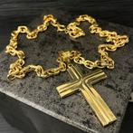 14k gouden ketting met kruis nieuw groot