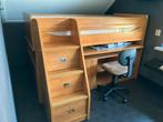 Hoogslaper bed incl. bureau 90x200 + laden en schappen, Ophalen of Verzenden, Zo goed als nieuw, Eenpersoons