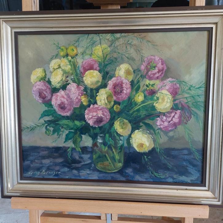 Schilderij Pioenrozen Corry Bernsen, Antiek en Kunst, Kunst | Schilderijen | Klassiek, Ophalen