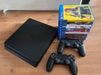 PS4 Slim 1TB met Games & 2 Controllers, Ophalen, Met 2 controllers, 1 TB, Slim