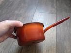 Rood oranje emaille steelpan, Huis en Inrichting, Keuken | Potten en Pannen, Ophalen of Verzenden, Gebruikt, Overige materialen