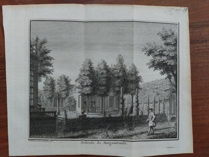 19 / Hostede de Morgenstondt te Amstelveen Gravure uit 1736, Antiek en Kunst, Kunst | Etsen en Gravures, Ophalen of Verzenden