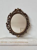 Vintage ovale messing wandspiegel – barok/rococo stijl, Ophalen of Verzenden, Ovaal, Minder dan 50 cm, Minder dan 100 cm