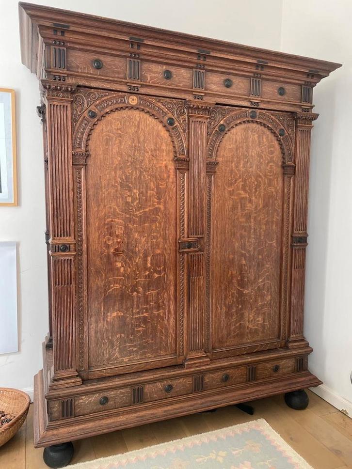 Poortkast, toogkast, linnenkast, antiek, Antiek en Kunst, Antiek | Meubels | Kasten, Ophalen