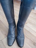 Grijze leren dames laarzen maat 41, hak 7cm, schacht Small, Ophalen of Verzenden, Zo goed als nieuw, Grijs, Hoge laarzen