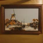 Tegel molen wintergezicht naar schilderij Dalman, Antiek en Kunst, Ophalen of Verzenden