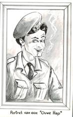 Militair Illustrator J.Uchtmann  Portret van een "ouwe hap", Ophalen of Verzenden, Voor 1920, Gelopen, Overige thema's