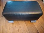 Zwart lederen hocker/poef/ voetenbank 87x48x42cm, Ophalen, Minder dan 50 cm, Gebruikt, Leer